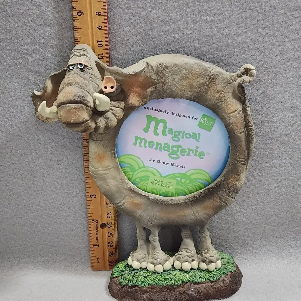 FILMORE ELEPHANT Magical Menagerie 4x4 Picture Frame Russ Berrie By Doug Harris